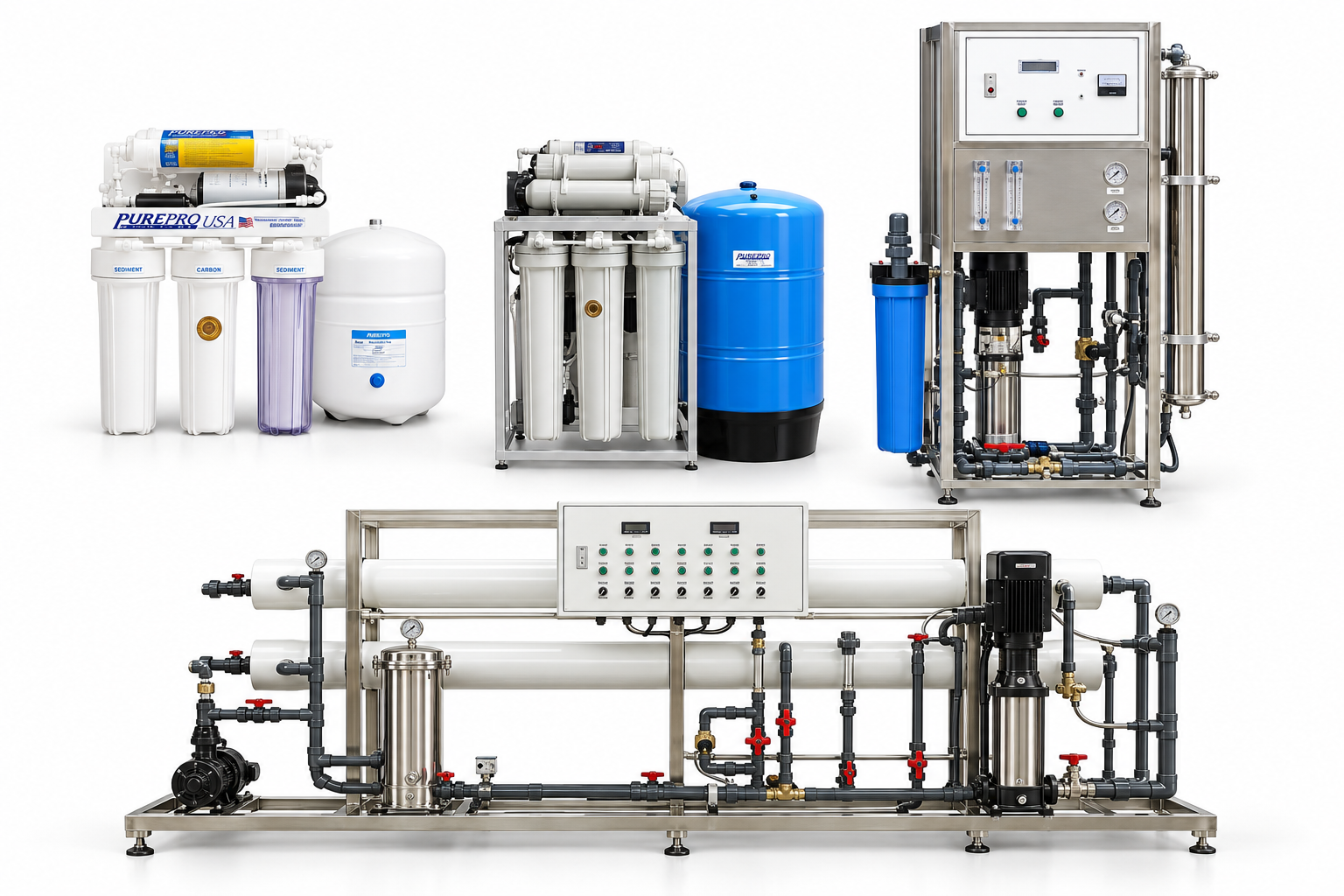 Sistemas de tratamiento de agua por ósmosis inversa, imagen regenerada a partir del brochure